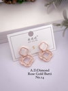 AD Diamond Rose Gold And Silver Party Wear Butti And Tops Wholesale Shop In Surat
